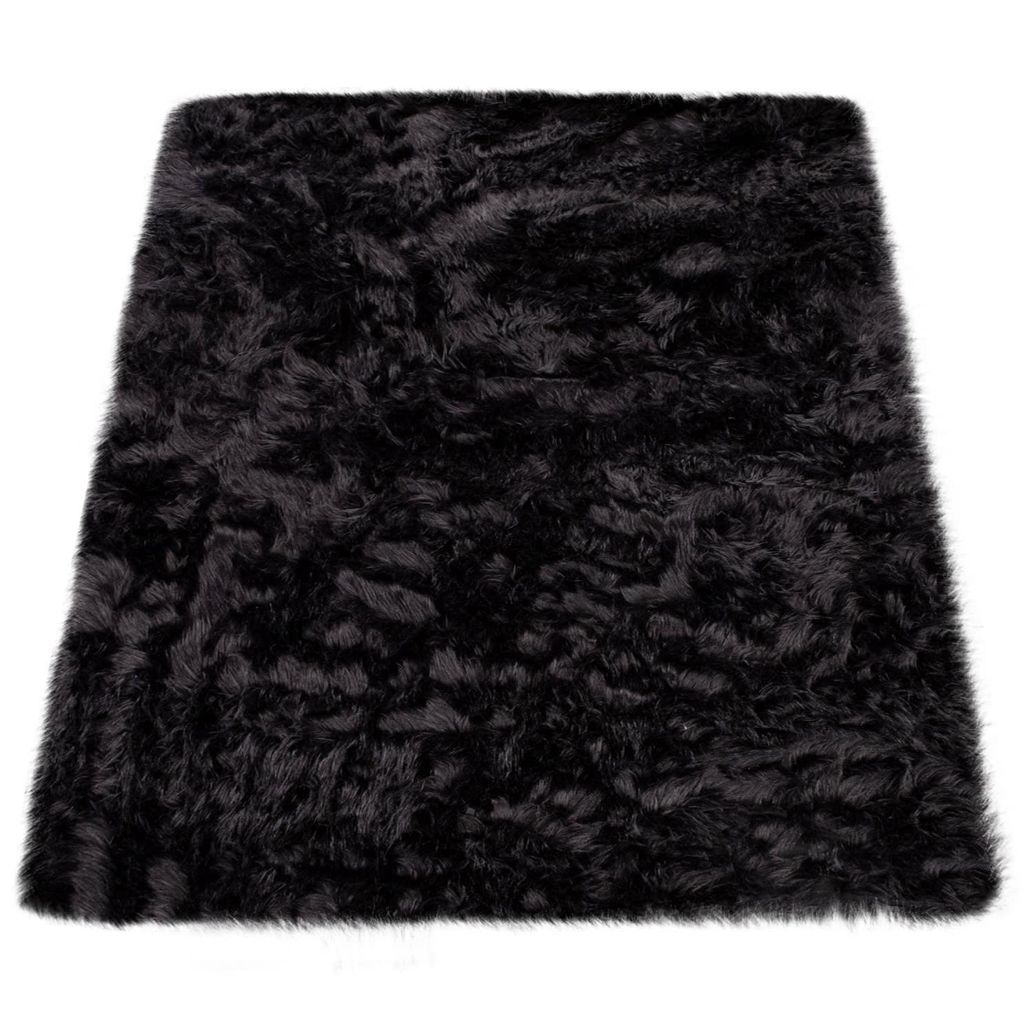 HOCHFLORTEPPICH Waschbar, einfarbig, Schwarz, 40 x 60 cm - Schwarz, Textil (40/60cm) - KADIMA DESIGN