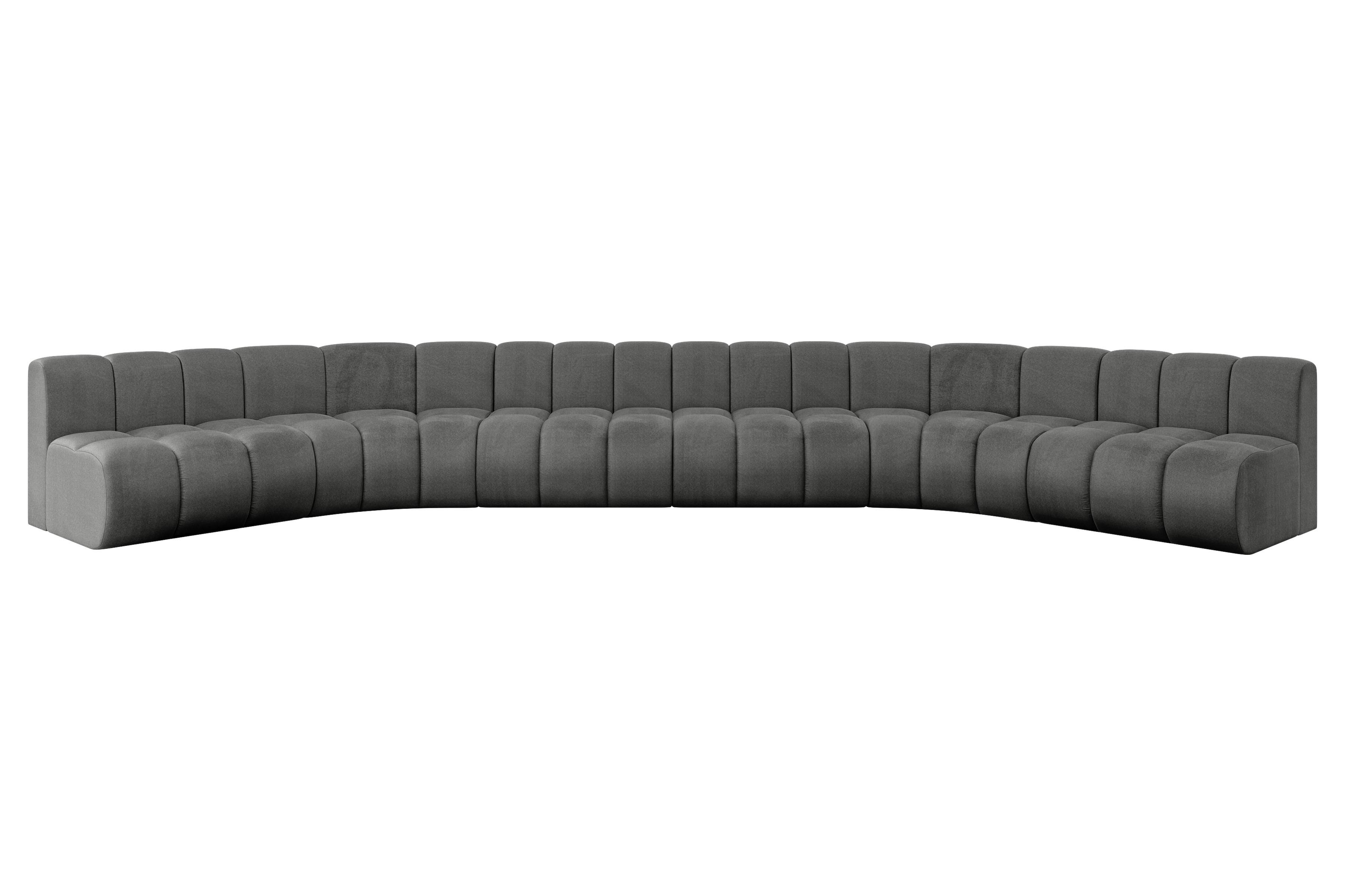 WOHNLANDSCHAFT modulares Sofa Montra-U2 - 581x174x70 cm Dunkelgrau - Dunkelgrau, Holzwerkstoff/Textil (581/70/174cm) - ALTDECOR