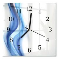 WANDUHR aus Glas 30x30 cm - Abstrakter Rauch - Blau, Glas (30/30/0.4cm) - TULUP