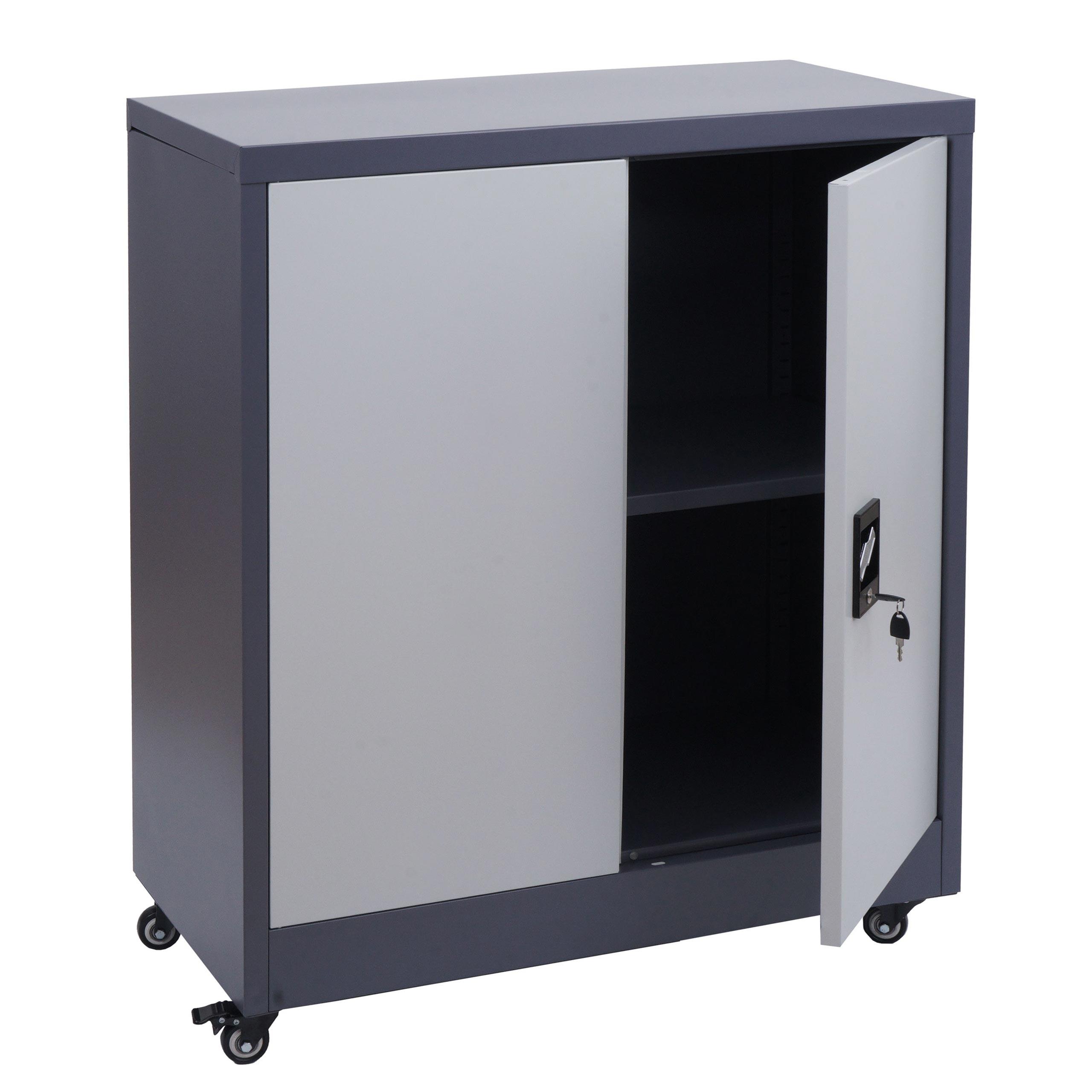 AKTENSCHRANK Dunkelgrau, Hellgrau - Dunkelgrau/Hellgrau, Metall (80/98/40cm) - MCW