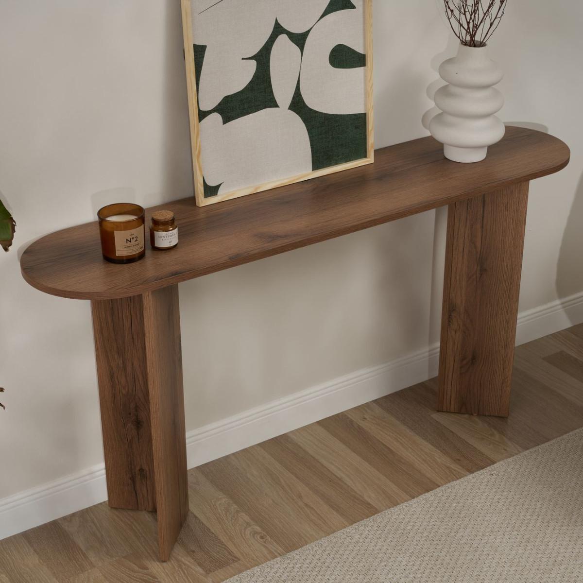 KONSOLE mit zwei Beinen SIRA 150/35/75 cm - Naturfarben, Holzwerkstoff (46/35/75cm) - Calicosy