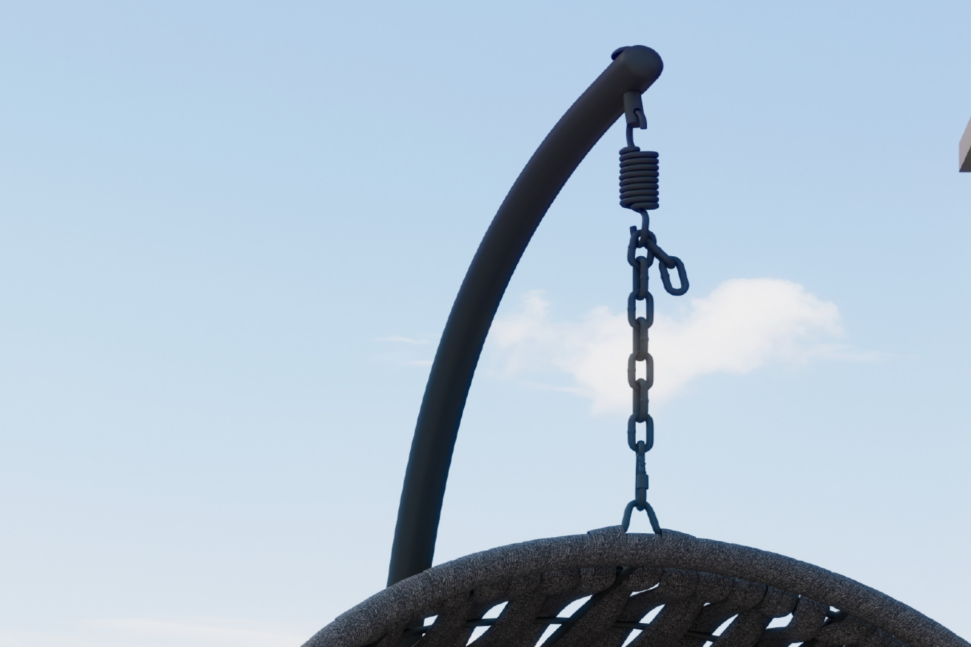 Hängesessel Gestell Stahl pulverbeschichtet Dunkelgrau wetterfest UV-beständig Hängevorrichtung