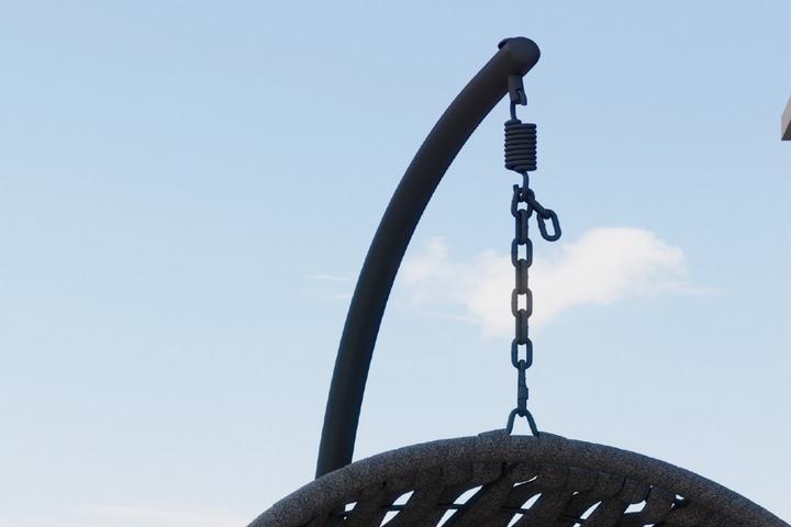 Hängesessel Gestell Stahl pulverbeschichtet Dunkelgrau wetterfest UV-beständig Hängevorrichtung