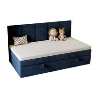 BOXSPRINGBETT ELZA MINI mit Topper 100x200 cm Royal Velvet 234 - Dunkelblau, Textil - Lookway