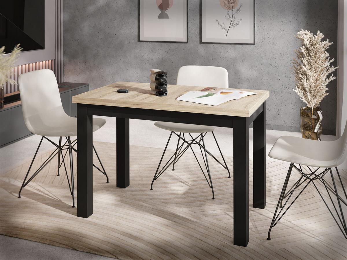 ESSTISCH Arden rechteckig, Eiche Hell Braun 100/60/73 cm - Schwarz/Sonoma Eiche, Holz/Holzwerkstoff (60/100/73cm) - WFL GROUP