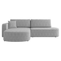 ECKSOFA Zerte Cord, Seite: Links - Hellgrau/Schwarz, Holz/Kunststoff (252/175cm) - MIRJAN24