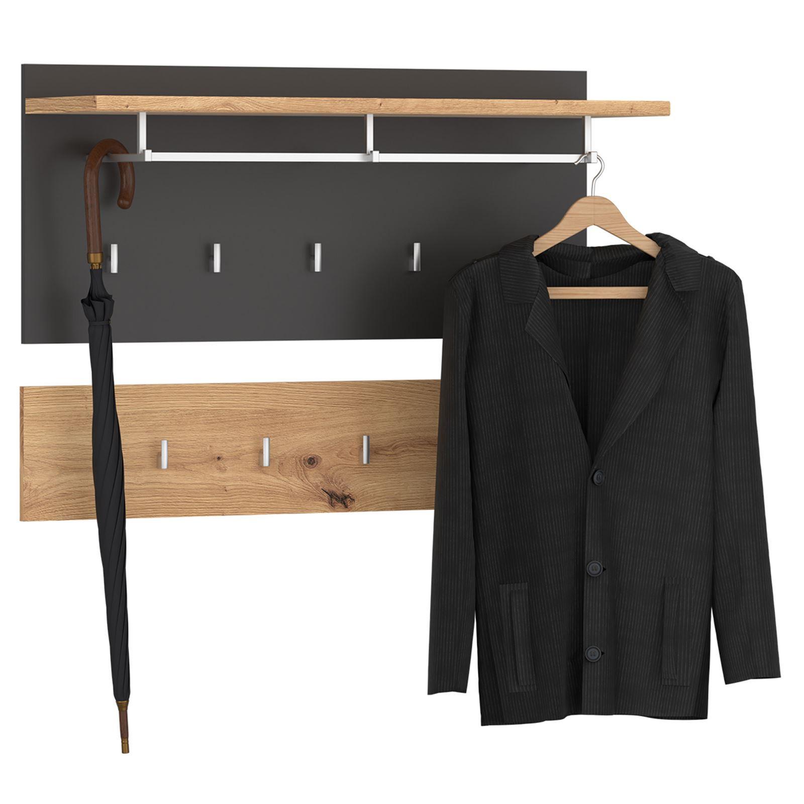 WANDGARDEROBE BILBAO dunkelgrau, Artisan Eiche - Dunkelgrau, Holzwerkstoff (90/60/30cm) - CARO-Möbel