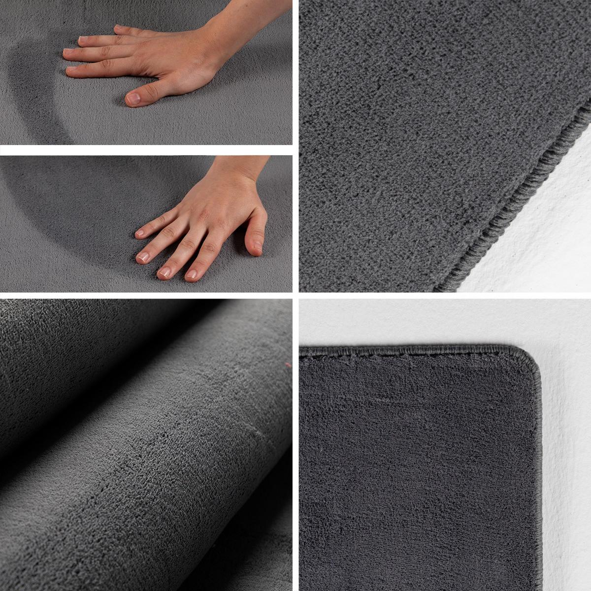 TEPPICH Kurzflor Waschbar LECH in Grau, einfarbig, 240 x 340 cm - Grau, Textil (340/240cm) - KADIMA DESIGN