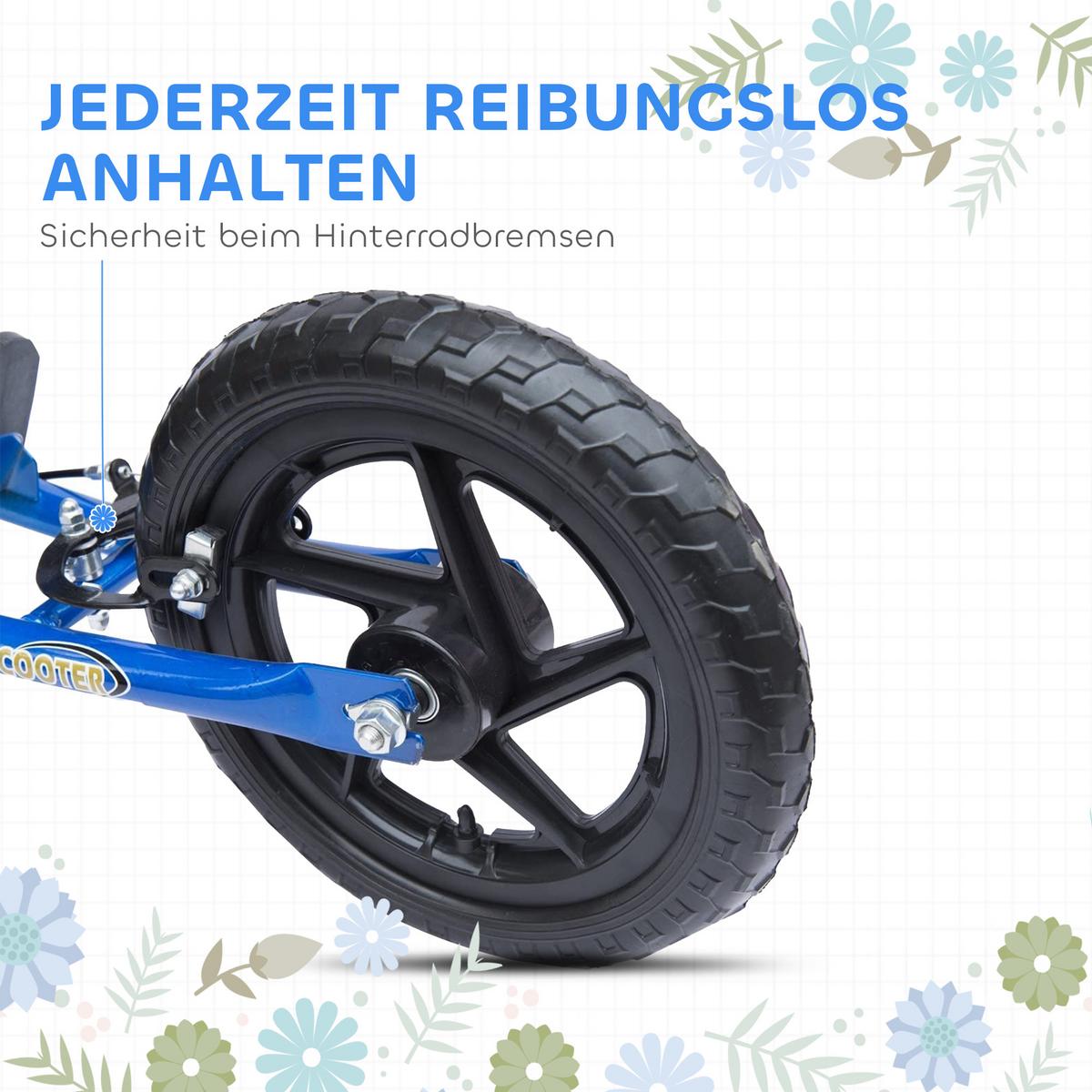 KINDERROLLER, Schwarz/Rosa/Blau/Rot, Stahl+ PVA - Blau, Metall (120/52/80cm) - HOMCOM