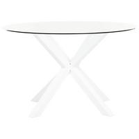 GARTENTISCH Weiß Maletto - Transparent/Weiß, Glas (120/120/75cm) - Beliani