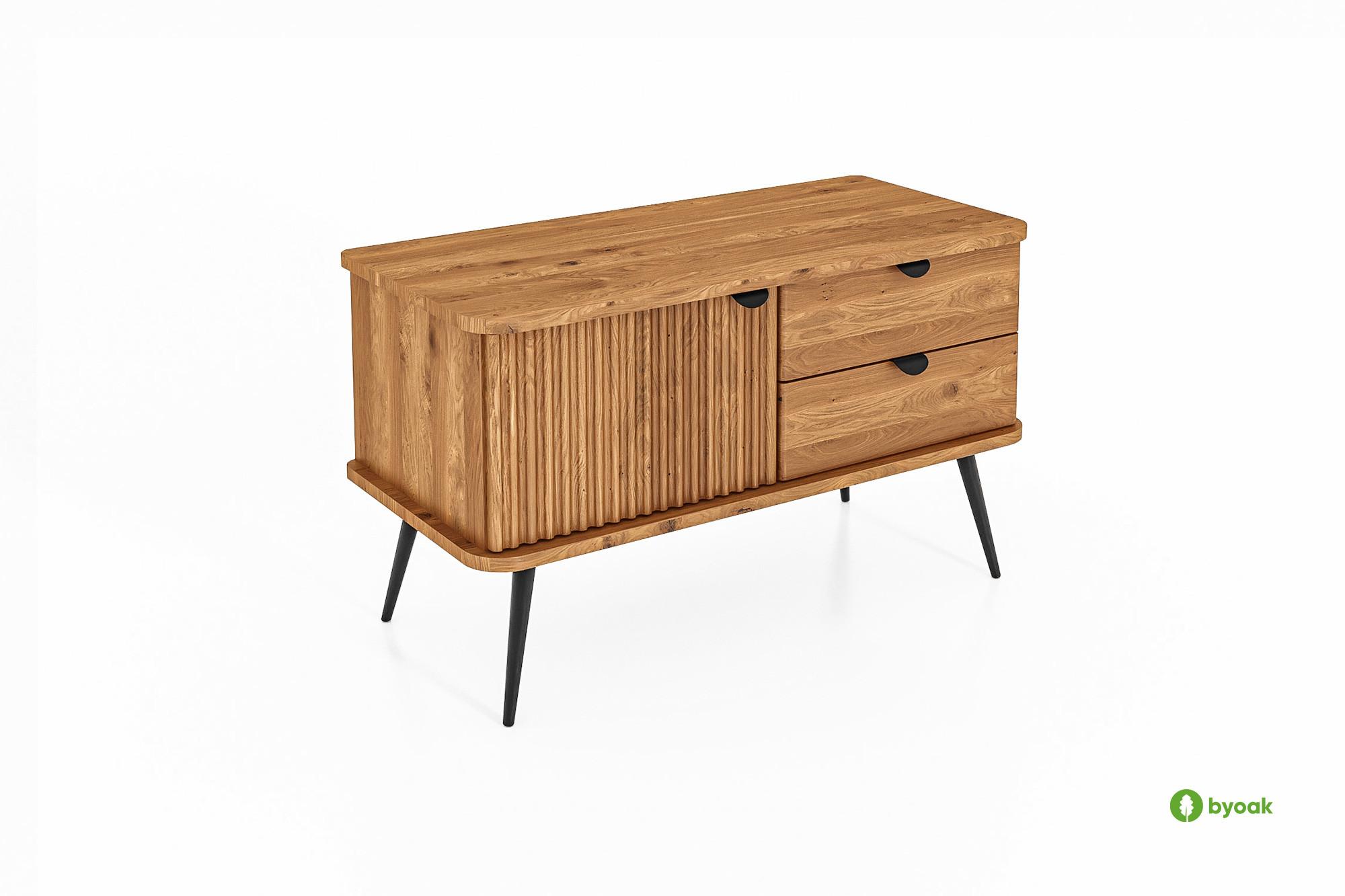 KOMMODE niedrig LINA - Wildeiche, Holz (97/57/46cm) - byoak