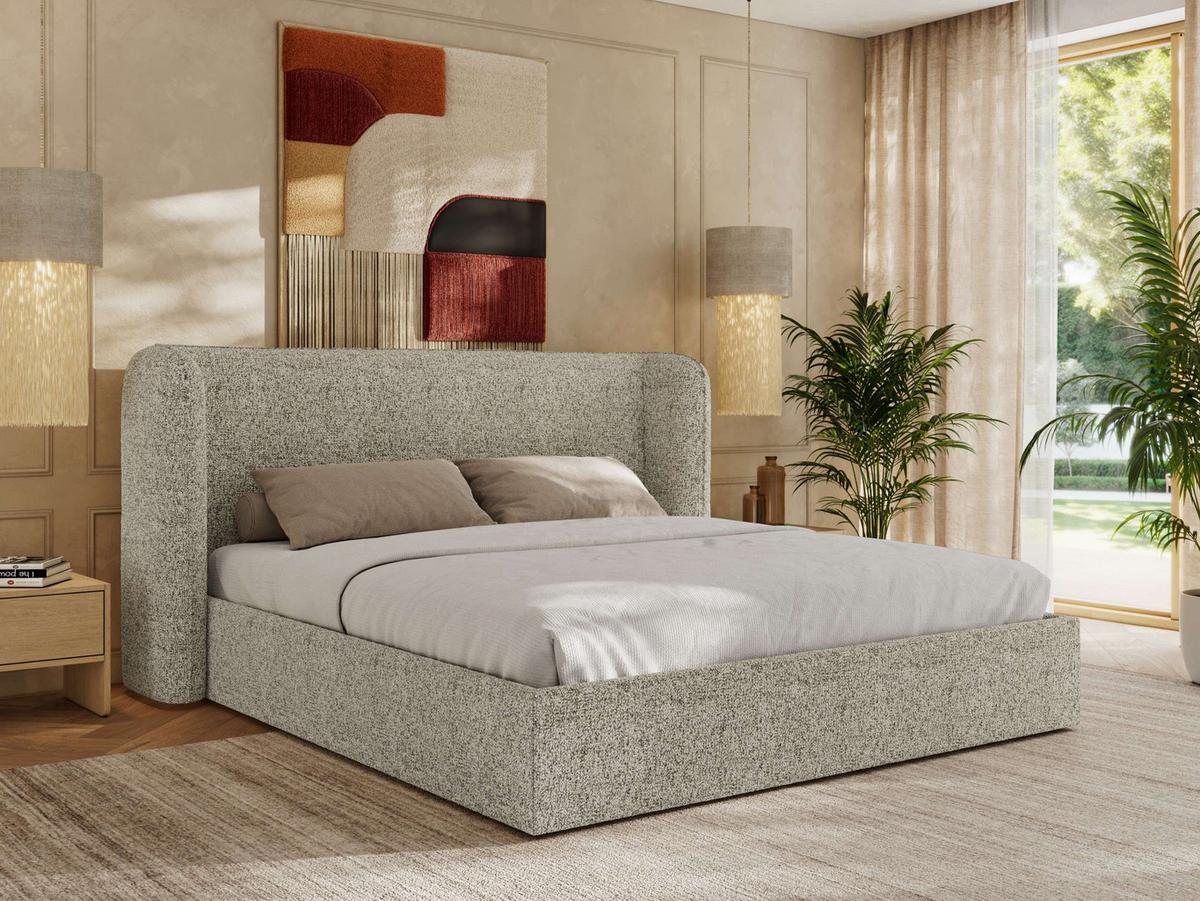 POLSTERBETT EMORA CLASSIC 200/200 - Beige Strukture - Pocket-Matratze - Beige, Textil (200/200cm) - MKS