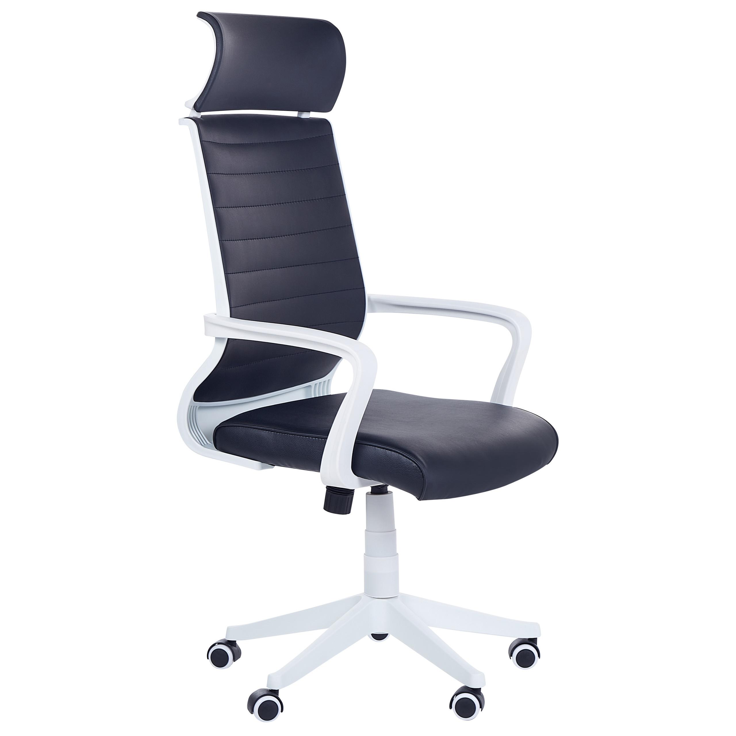 BÜROSTUHL Kunstleder Schwarz Leader - Schwarz, Kunststoff/Textil (63/114/63cm) - Beliani