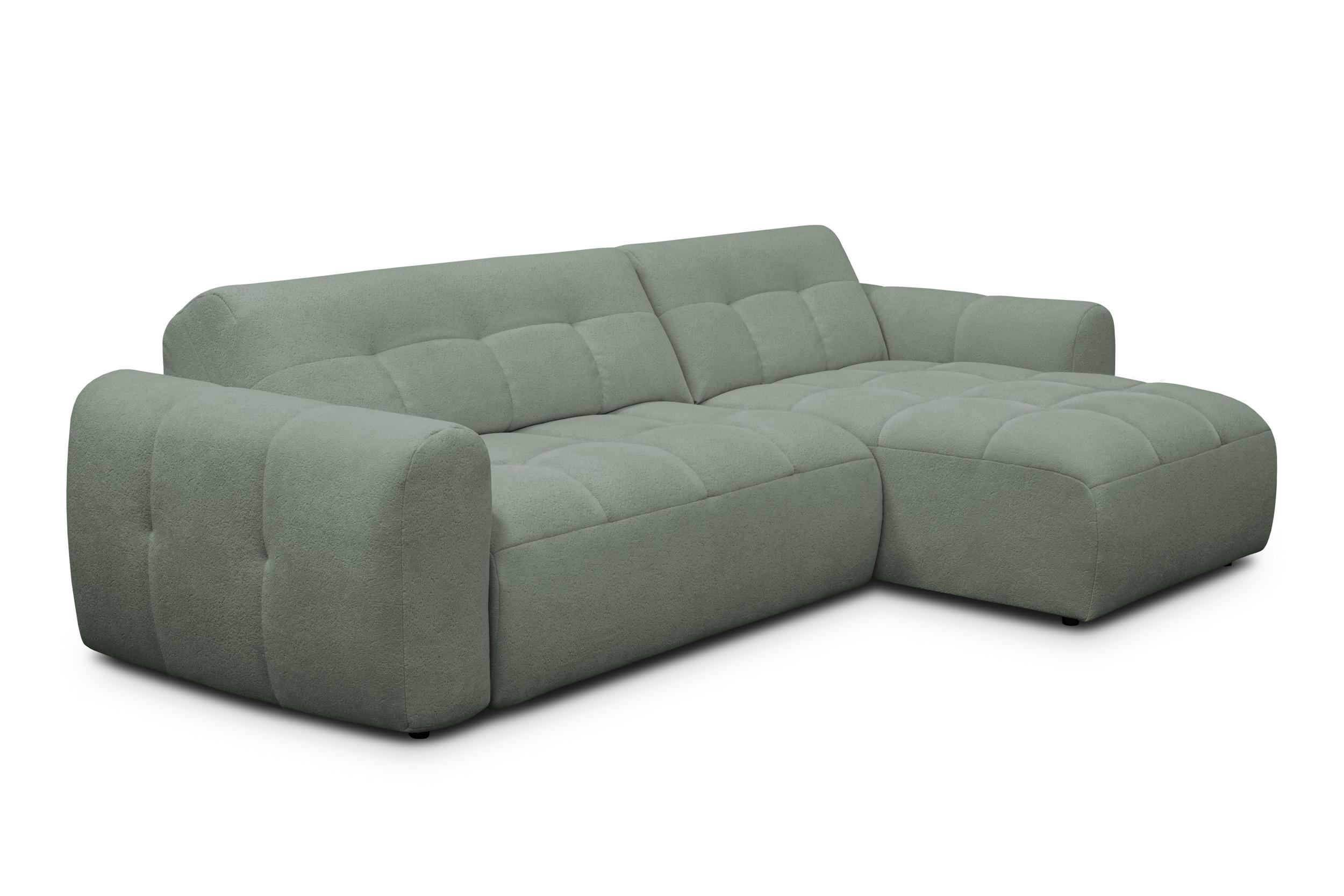 ECKSOFA LUMERO 4-Sitzer RECHTS, olive - Schwarz/Olivgrün, Holz/Textil (275/166cm) - Courtois Laville