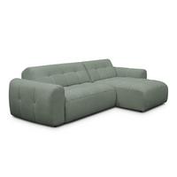 ECKSOFA LUMERO 4-Sitzer RECHTS, olive - Schwarz/Olivgrün, Holz/Textil (275/166cm) - Courtois Laville