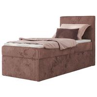 BOXBETT TILIANO 90/200 - Rosa Cord - H3 - Visco Topper - Rechts - Rosa, Textil (90/200cm) - MKS