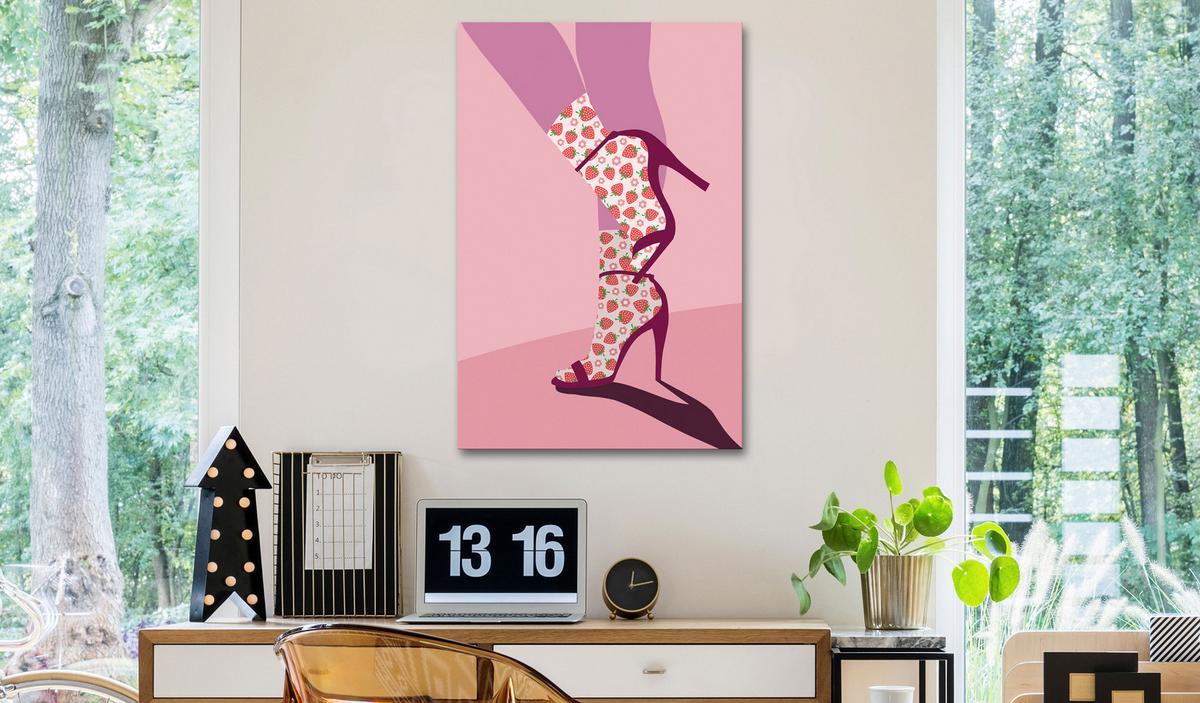 KUNSTDRUCK Rosa 60/90 cm - Pink/Lila, Textil (60/90cm) - KUNSTLOFT