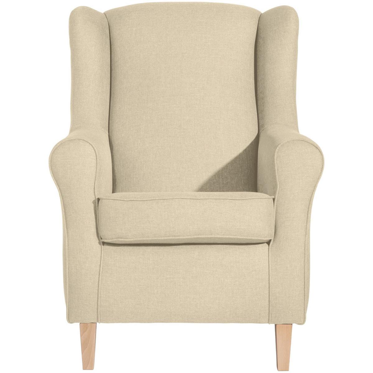 OHRENSESSEL Karlen Bezug Flachgewebe Buche natur / beige - Beige/Buchefarben, Kunststoff (86/103/77cm) - 58aufmkessel