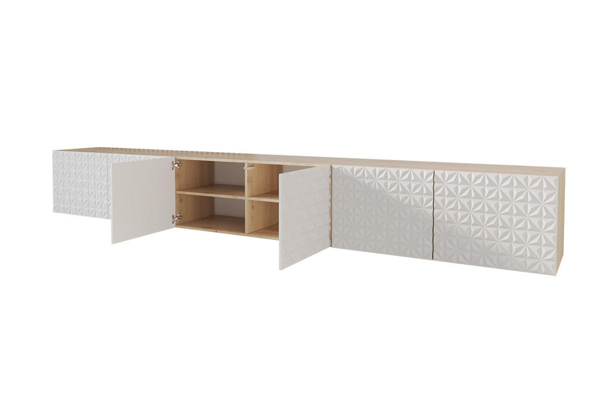 LOWBOARD VIRA-W 3x100x40x40 cm - Artisan / Weiß - Weiß, Holzwerkstoff (300/40/40cm) - ALTDECOR