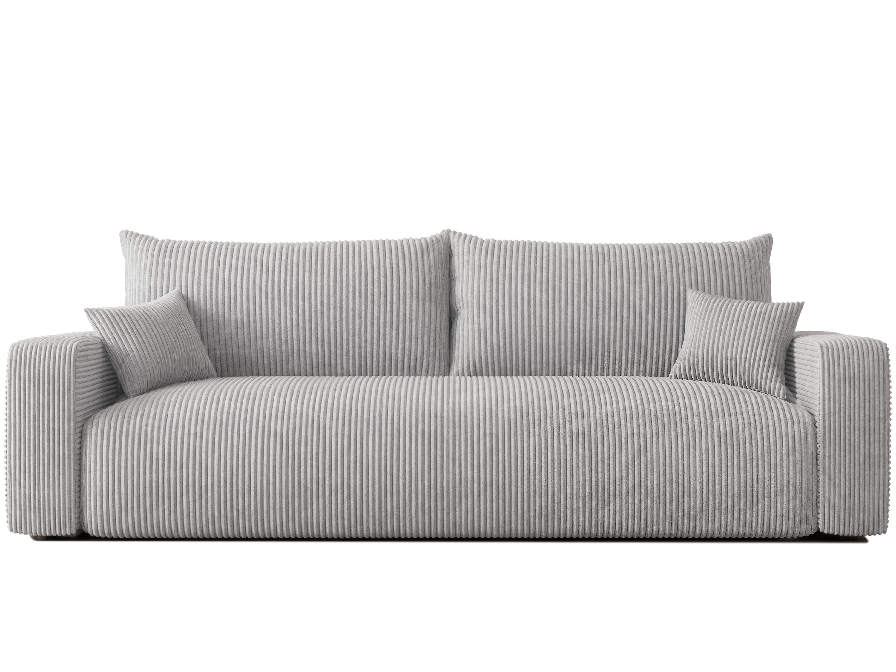 SOFA mit Schlaffunktion, Hellgrau - Hellgrau, Holzwerkstoff (246/79/93cm) - Idohome