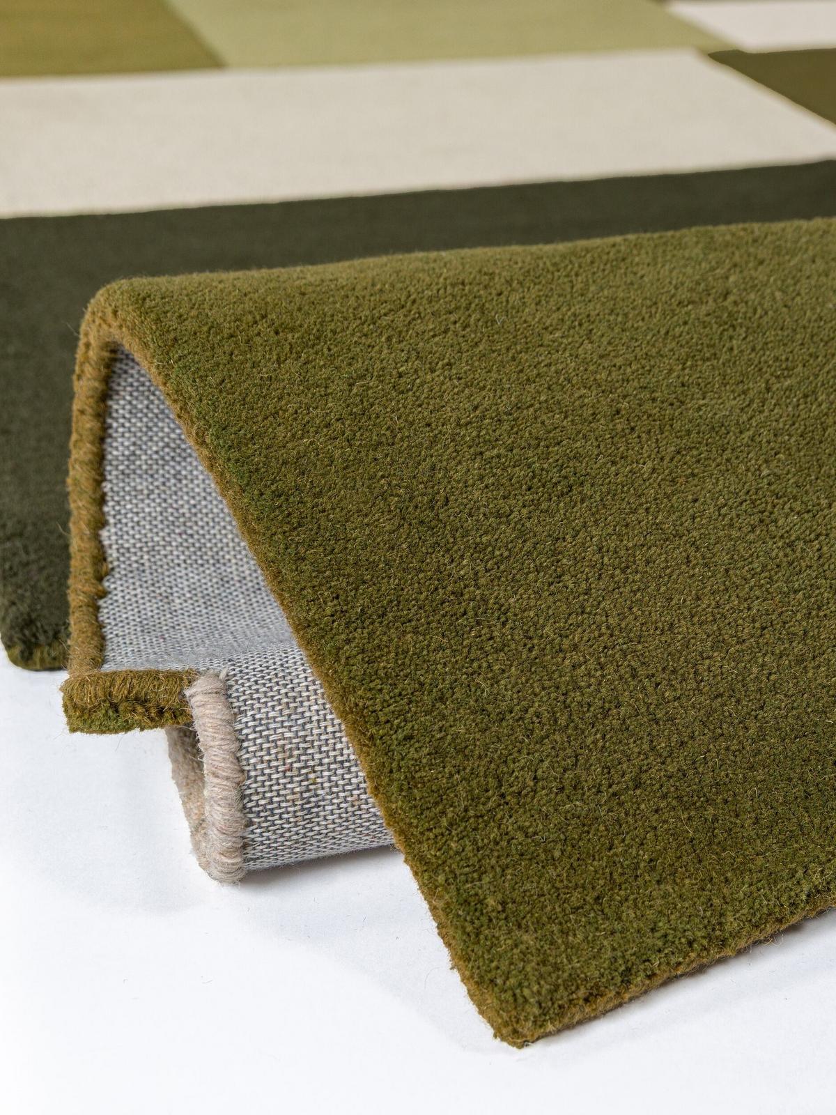 TEPPICHLÄUFER handgetuftet HALLEIN, Farbblöcke, Erdtöne-Grün, 66 x 300 cm - Grün, Textil (66/300cm) - KADIMA DESIGN
