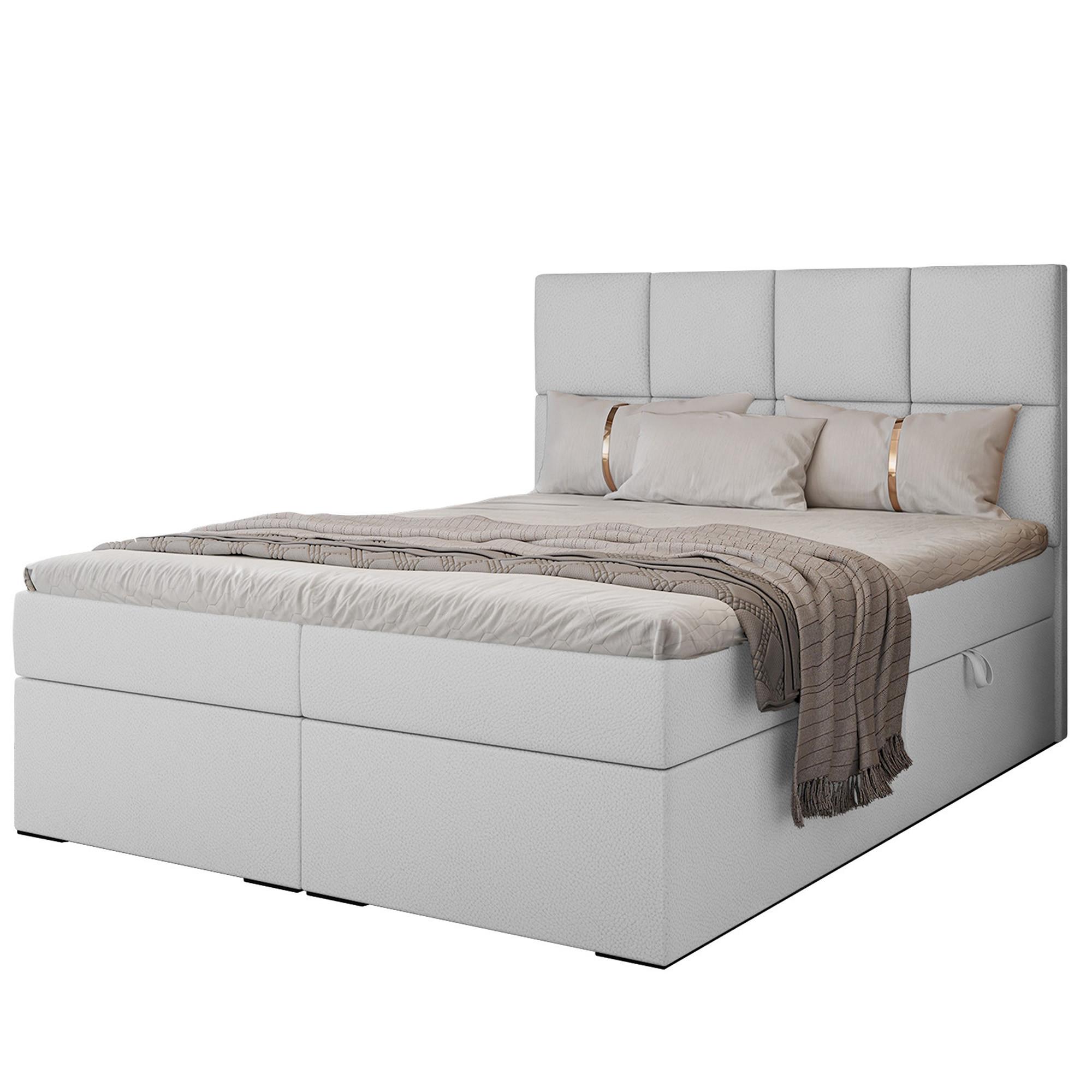 BOXBETT 120x200 cm mit Topper - Weiß, Textil (120/200cm) - Idohome