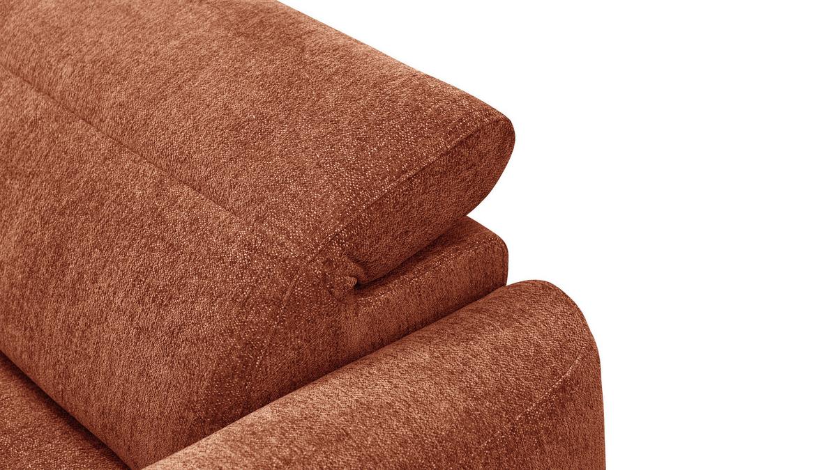 ECKSOFA NERO 4-Sitzer, orange - Schwarz/Orange, Holz/Textil (272/81/159cm) - Wozimo