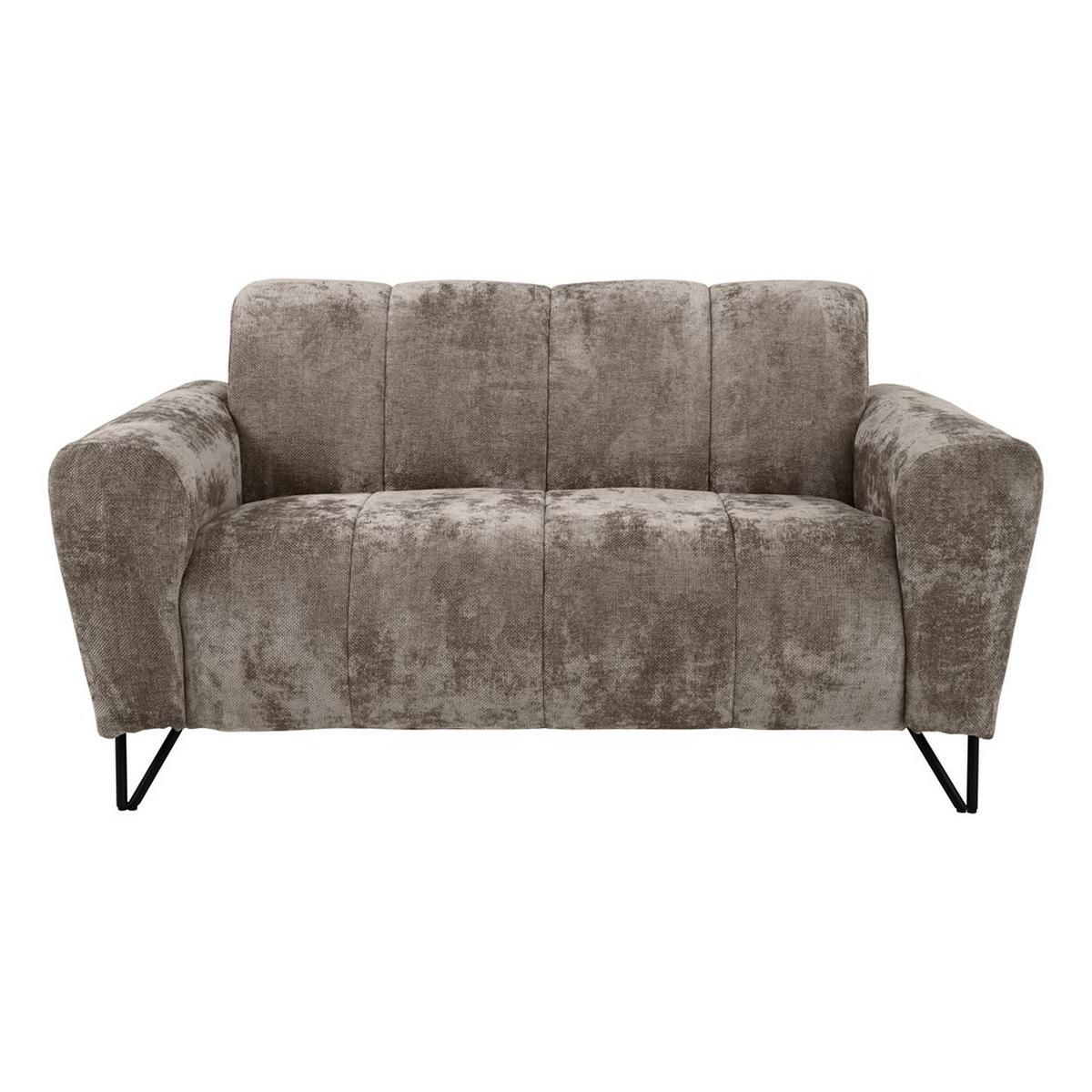 2-SITZER SOFA Volare braun - Schwarz/Braun, Textil/Metall (160/83/98cm) - Beautysofa