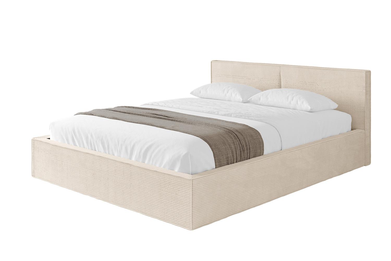 POLSTERBETT mit Bettkasten und Lattenrost, Bett mit Matratze H3/H4 - EMMI-V1 180x200 Beige - Creme, Holzwerkstoff/Textil (180/200cm) - ALTDECOR