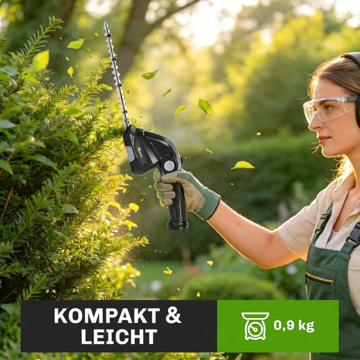 HECKENSCHERE ABS 65Mn Schwarz - Schwarz, Kunststoff (8.5/12/47cm) - Outsunny