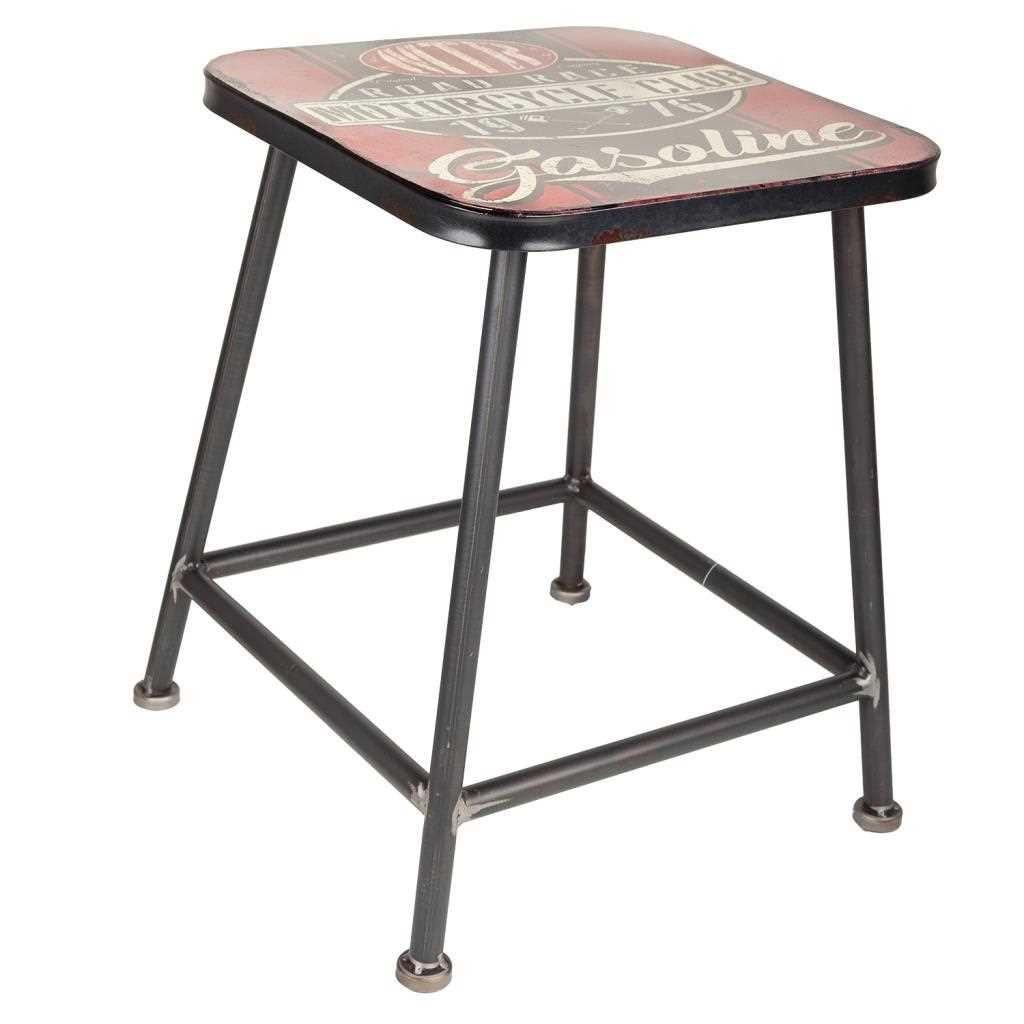 HOCKER aus Metall, rot, 38x45cm - Multicolor, Metall (38/45/38cm) - Wanderlust