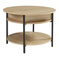 COUCHTISCH Kandas 70/49 cm - Eichefarben/Schwarz, Holzwerkstoff/Metall (70/70/49cm) - [en.casa]