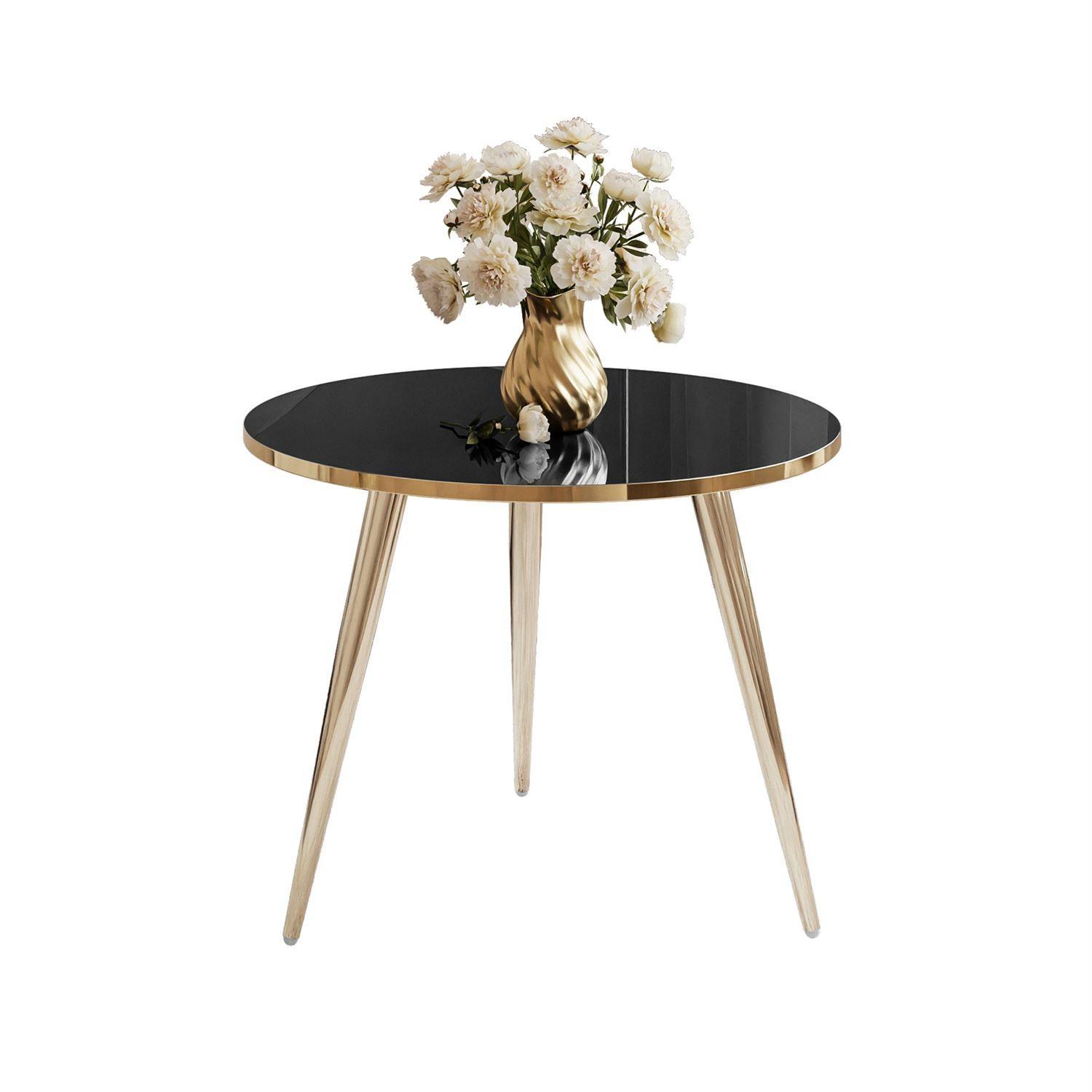 COUCHTISCH SOLEIL GOLD Schwarz Hochglanz, 50cm - Schwarz, Holzwerkstoff (50/50/47cm) - Lookway