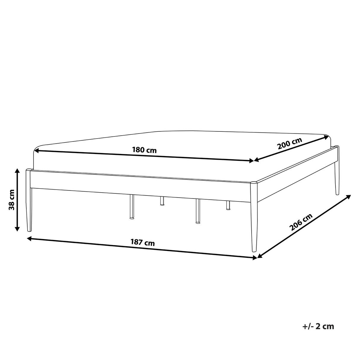 BETT mit Lattenrost 180x200 cm Weiß Vaurs - Weiß, Metall (180/200cm) - Beliani