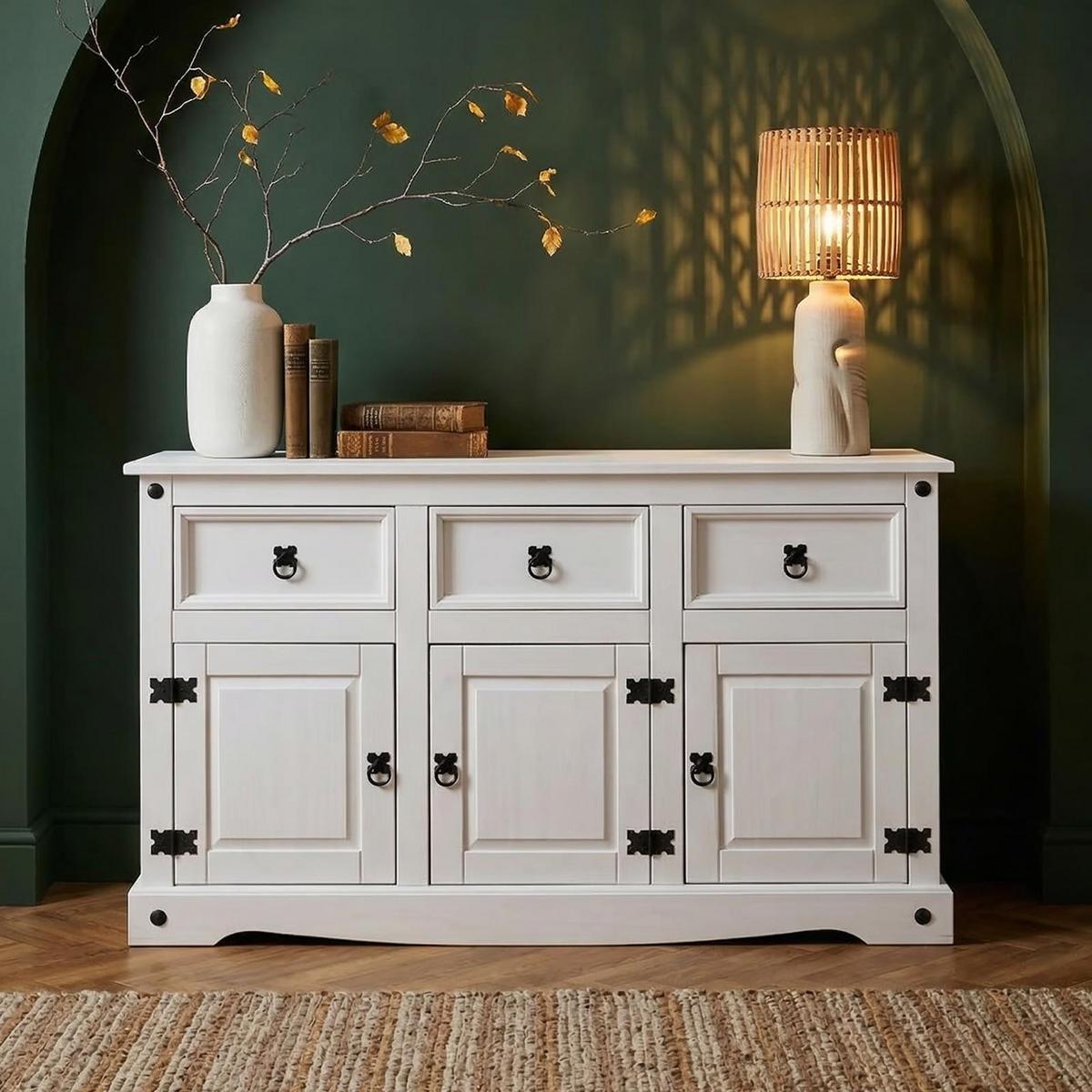 SIDEBOARD RURAL weiß - Weiß, Holz (124/76/40cm) - CARO-Möbel