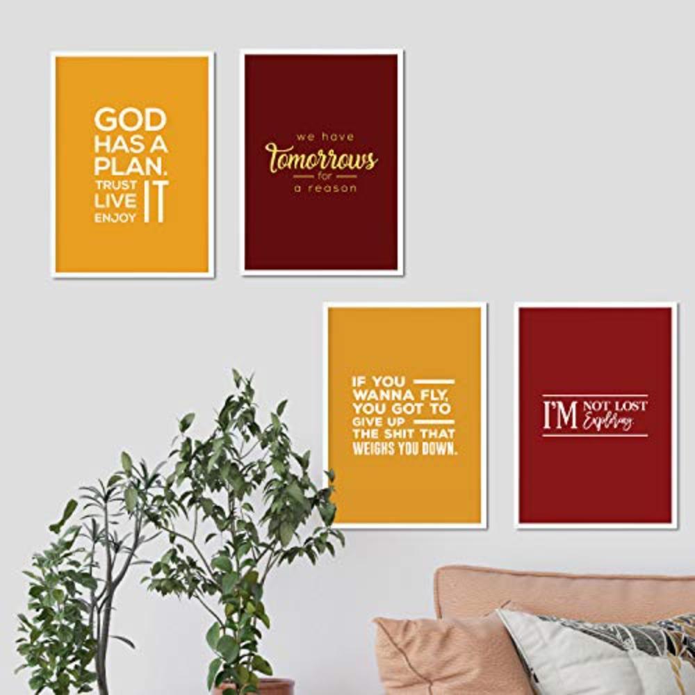 POSTER Set mit 4 inspirierenden Phrasen A3 Rahmenlos - Klar, Papier (29.7/3cm) - Nacnic