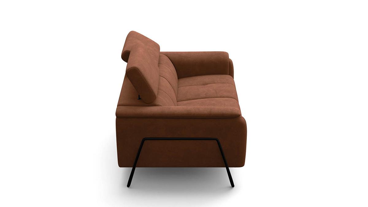 SOFA RODEN 2-Sitzer, braun, Veloursstoff - Braun, Holz/Textil (152/82/103cm) - Wozimo