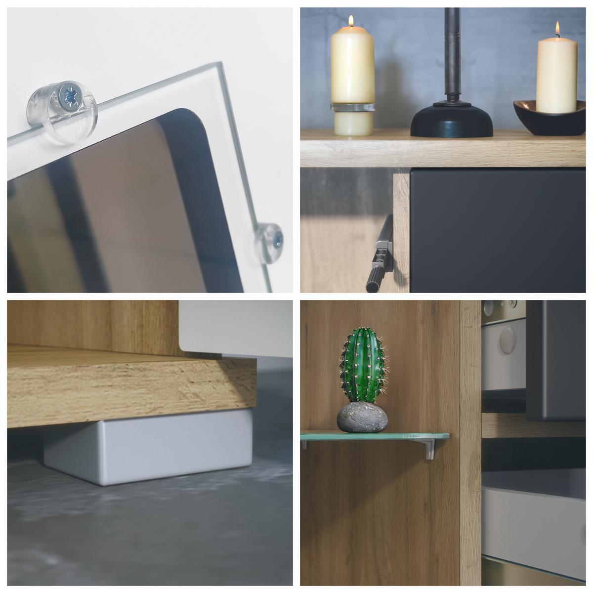 SIDEBOARD Grömitz Weiß Hochglanz - Weiß Hochglanz, Holzwerkstoff (138.5/75.5/35cm) - Vladon