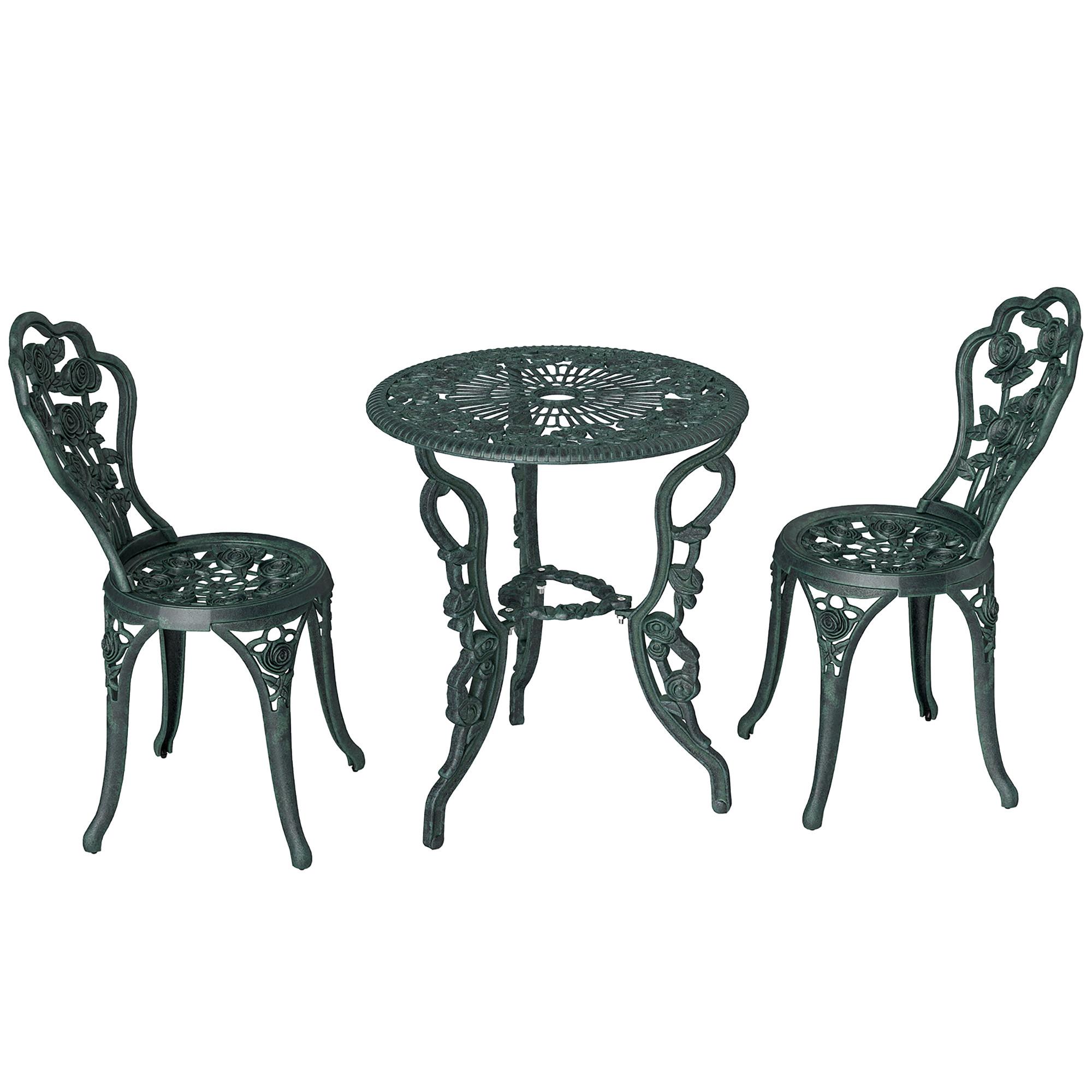 GARTENMÖBEL Set, Gussaluminium, Grün - Grün, Metall - Outsunny