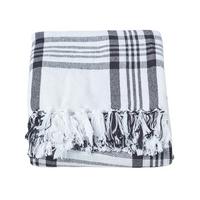 WOHNDECKE 150/200 cm, Schottenkaro, 100% Baumwolle - Weiß, Textil (150/200cm) - Homescapes
