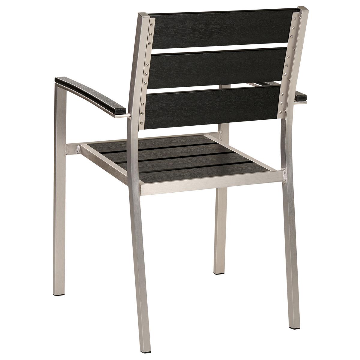 GARTENSTUHL 6er-Set Kunstholz schwarz Vernio - Schwarz, Kunststoff (54/88/57cm) - Beliani