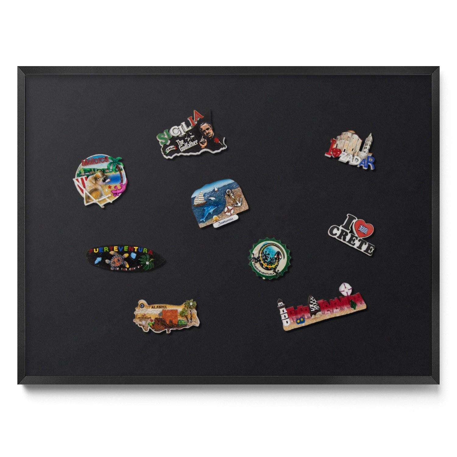 MAGNETTAFEL 80x60 cm Schwarzer Rahmen Farbe Schwarz - Bronzefarben, Metall (80/60/0.4cm) - TULUP