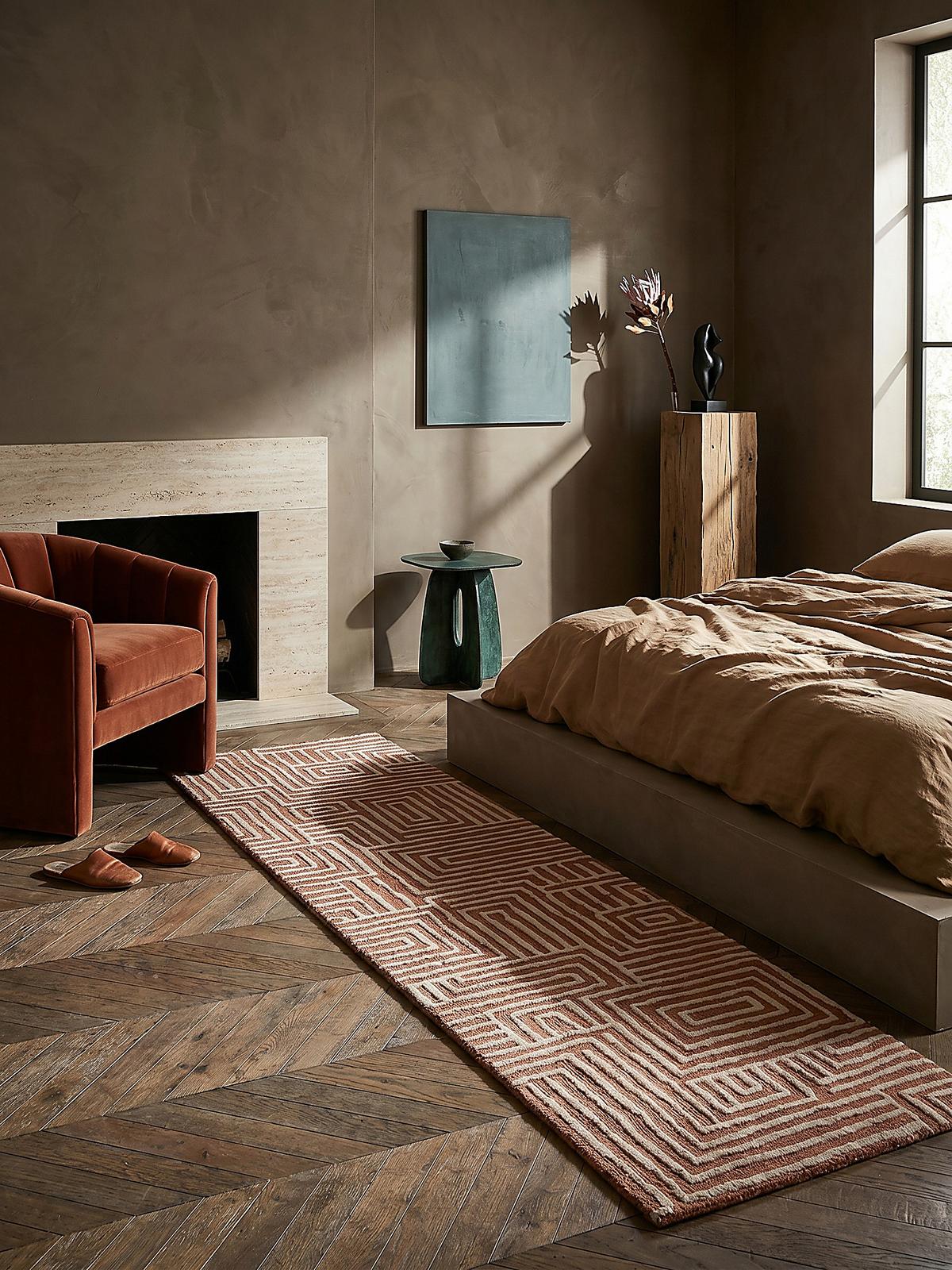TEPPICH ARLEN, geometrisch, Terrakotta, 80 x 300 cm - Orange, Textil (300/80cm) - KADIMA DESIGN