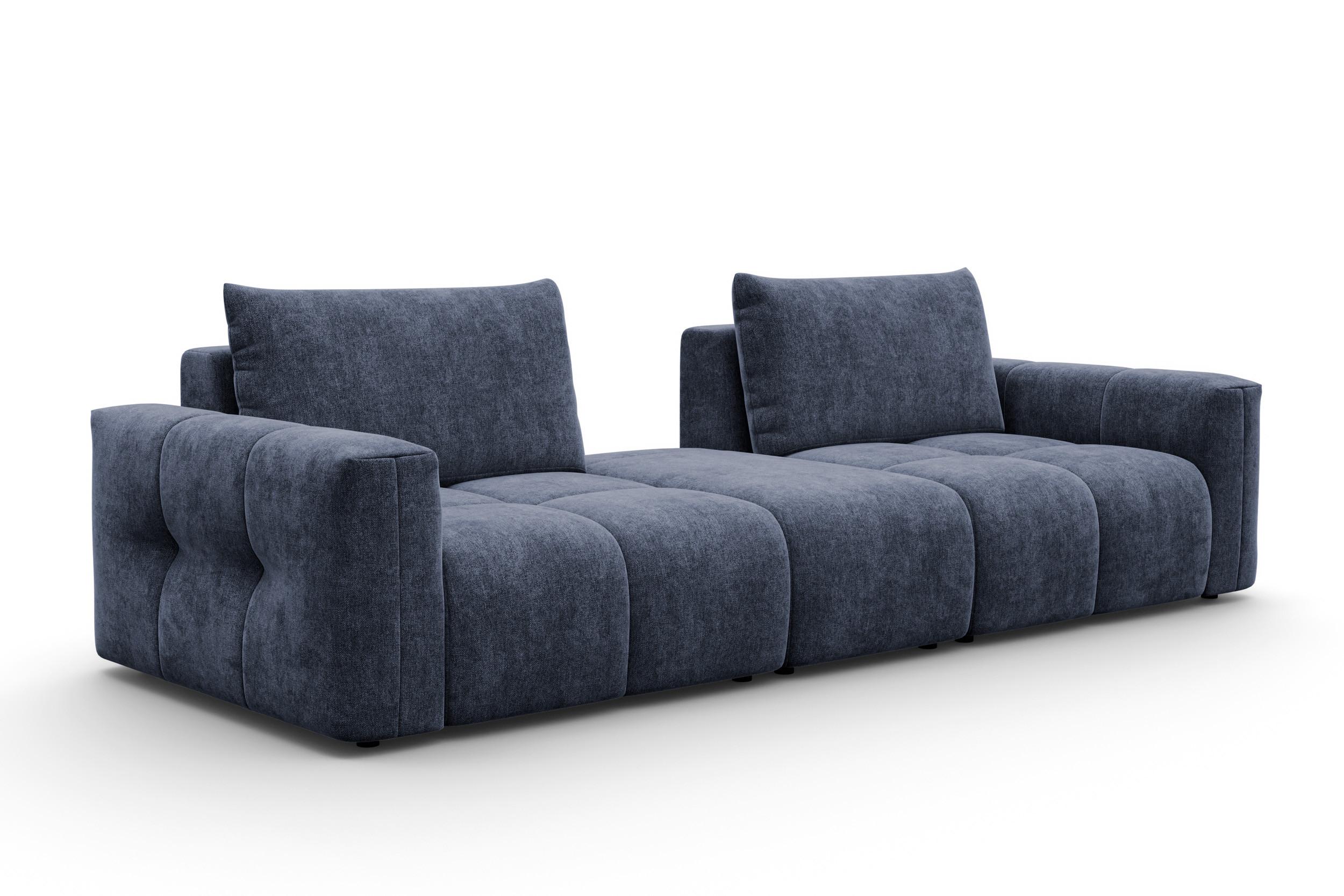 SOFA VERONA 4-Sitzer, Marineblau - Blau/Schwarz, Holz/Textil (282/83/110cm) - Courtois Laville