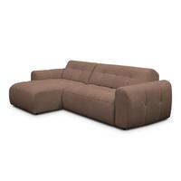 ECKSOFA LUMERO 4-Sitzer LINKS, braun - Schwarz/Braun, Holz/Textil (275/166cm) - Courtois Laville