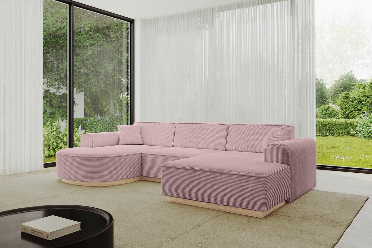WOHNLANDSCHAFT ARRIO-U1 303x171x83 cm Rosa - Rosa, Holzwerkstoff/Textil (303/83/171cm) - ALTDECOR