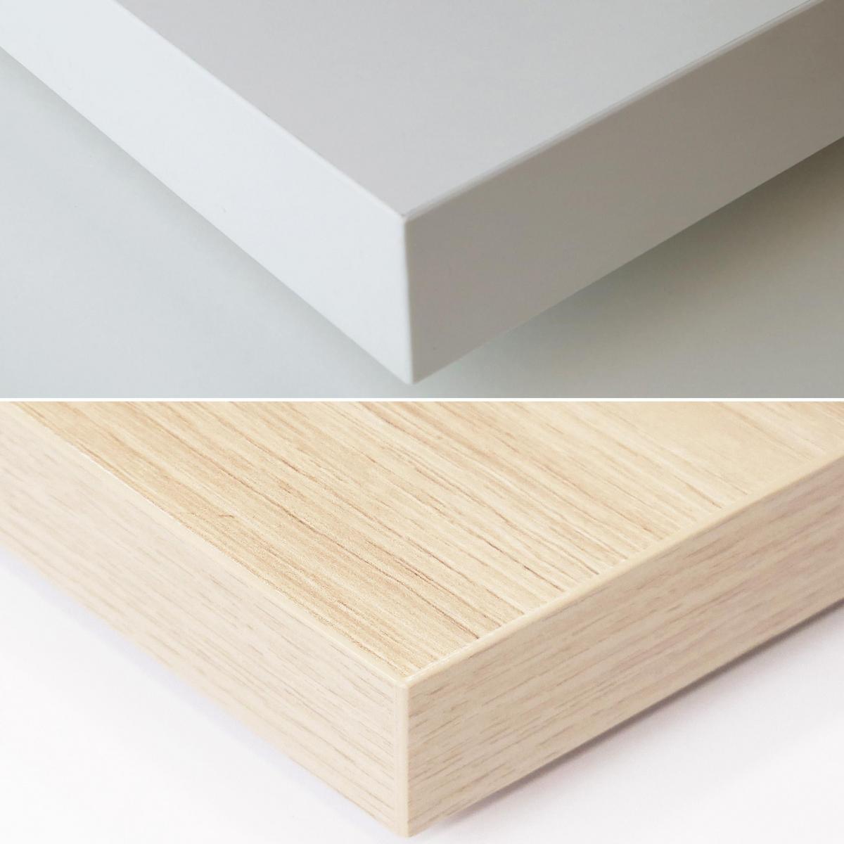 LOWBOARD, Weiß und Eiche, 207/35/50cm, Hängend - Weiß, Holzwerkstoff (207/50/35cm) - Skraut Home