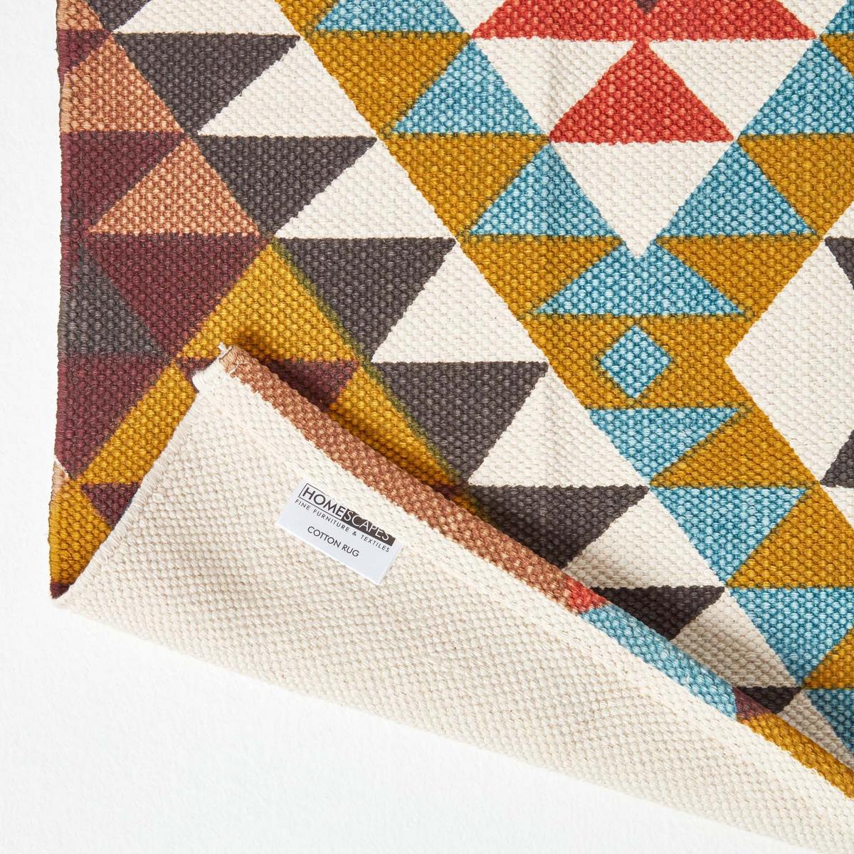 BAUMWOLLTEPPICH-LÄUFER Oslo geometrisch 66/200 cm - Multicolor, Textil (66/200cm) - Homescapes