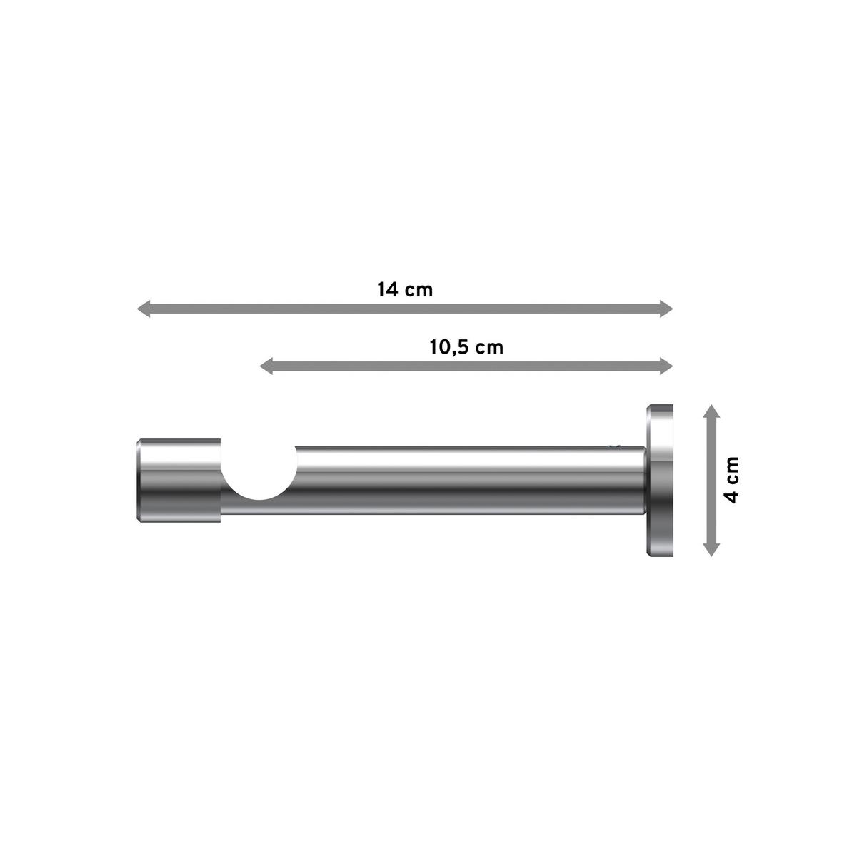 TRÄGER FÜR GARDINENSTANGEN 20 mm Ø, Prestige 1-läufig, Chrom - Chromfarben, Metall (13.7/4/4cm) - INTERDECO