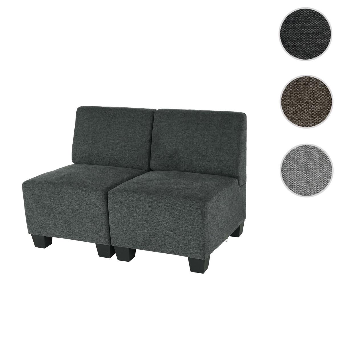 2-SITZER SOFA COUCH MODULAR Anthrazit - Anthrazit, Textil (114/76/72cm) - MCW